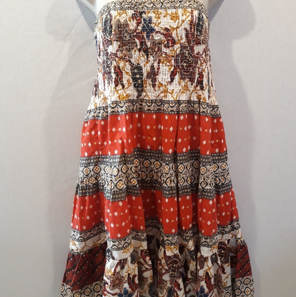 Twenty One Boho Tribal Print Strapless Dress